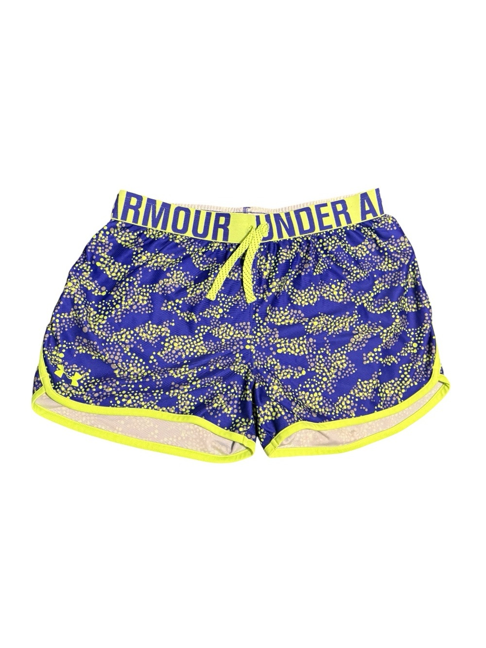 Under Armour Purple Shorts with Neon Yellow Trim